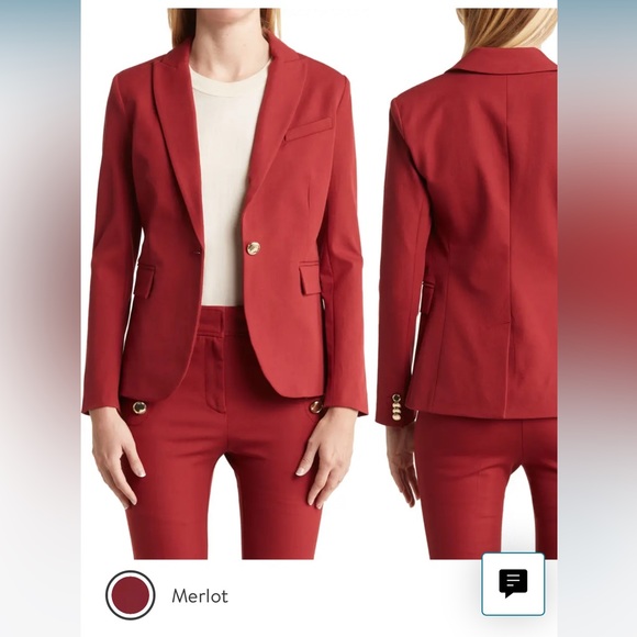 DEREK LAM 10 CROSBY Allie Single Breasted Blazer, Merlot, Size 16, Like-new! - Picture 4 of 15